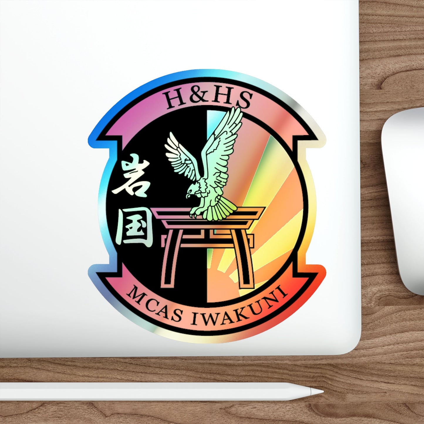 H&HS MCAS Iwakuni (USMC) Holographic STICKER Die-Cut Vinyl Decal-The Sticker Space