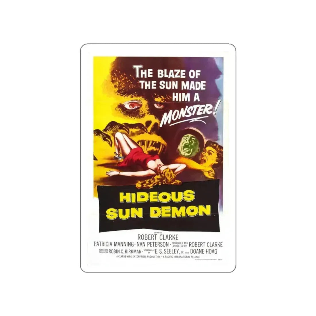 HIDEOUS SUN DEMON 1958 Movie Poster STICKER Vinyl Die-Cut Decal 3 Inch - The Sticker Space