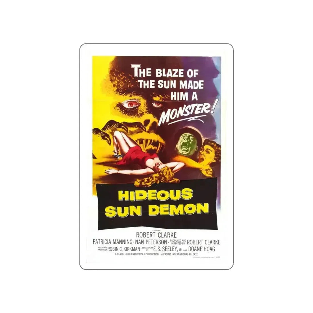 HIDEOUS SUN DEMON 1958 Movie Poster STICKER Vinyl Die-Cut Decal - The Sticker Space