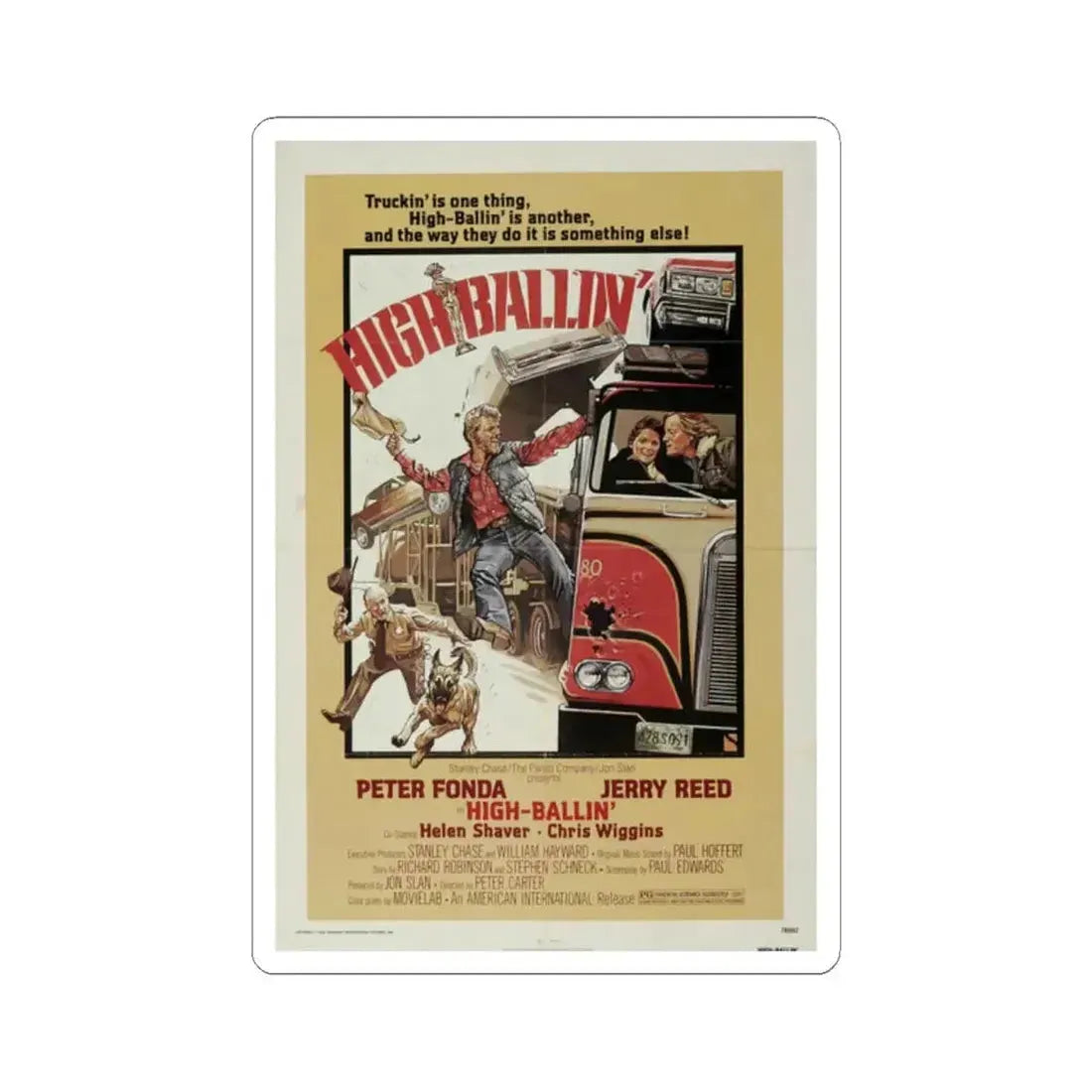 High Ballin' 1978 Movie Poster - STICKER Vinyl Kiss-Cut Decal 2 Inch White - The Sticker Space