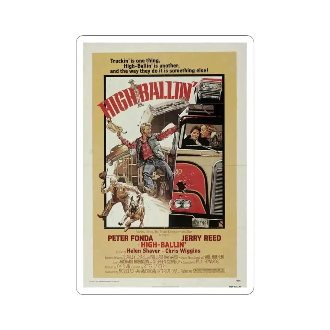 High Ballin' 1978 Movie Poster - STICKER Vinyl Kiss-Cut Decal 6 Inch White - The Sticker Space