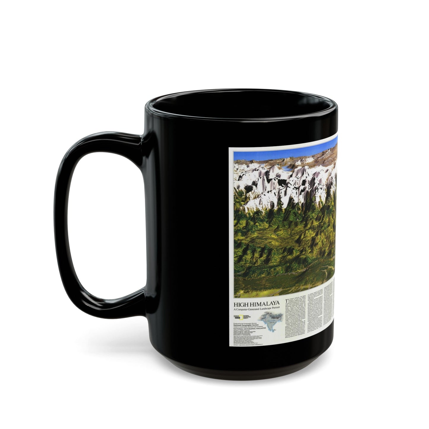 High Himalaya (1988) (Map) Black Coffee Mug-The Sticker Space