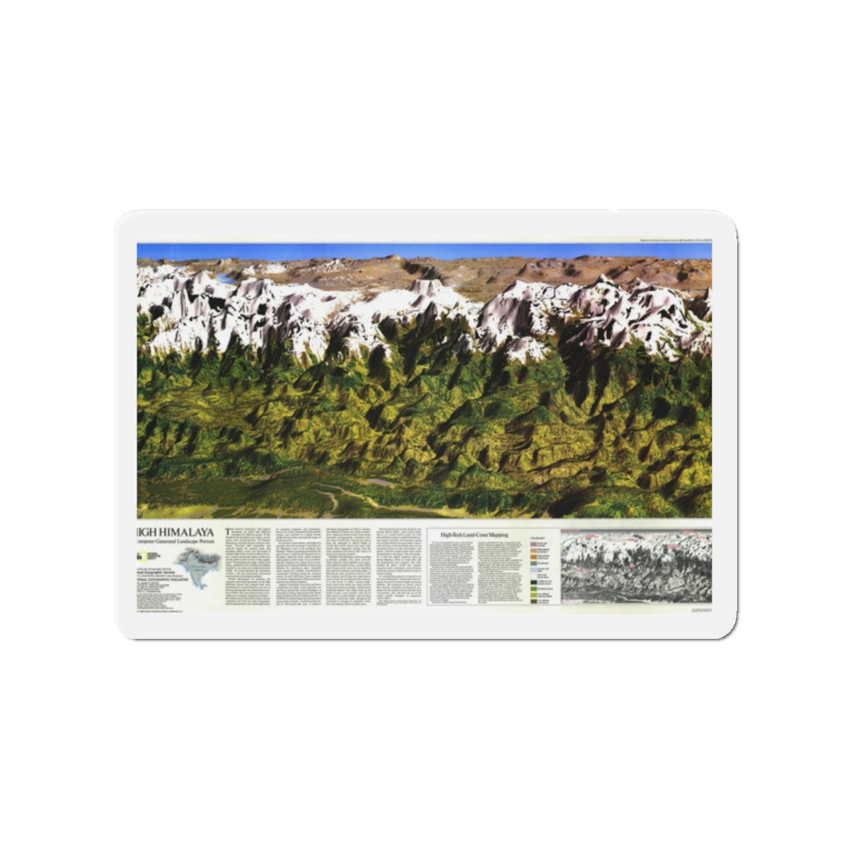 High Himalaya (1988) (Map) Refrigerator Magnet-2" x 2"-The Sticker Space