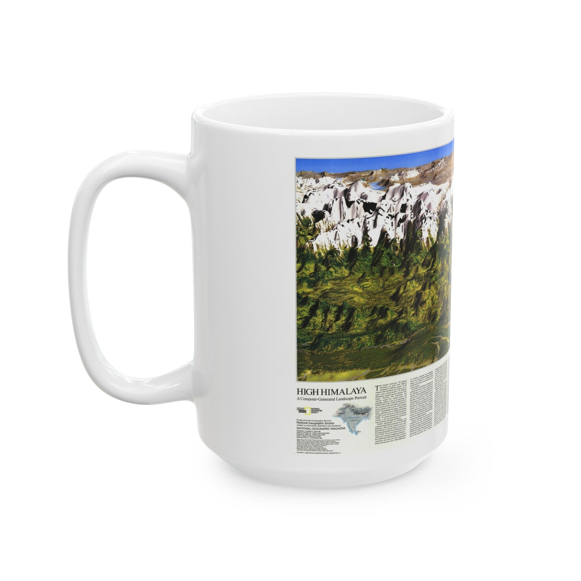 High Himalaya (1988) (Map) White Coffee Mug-The Sticker Space