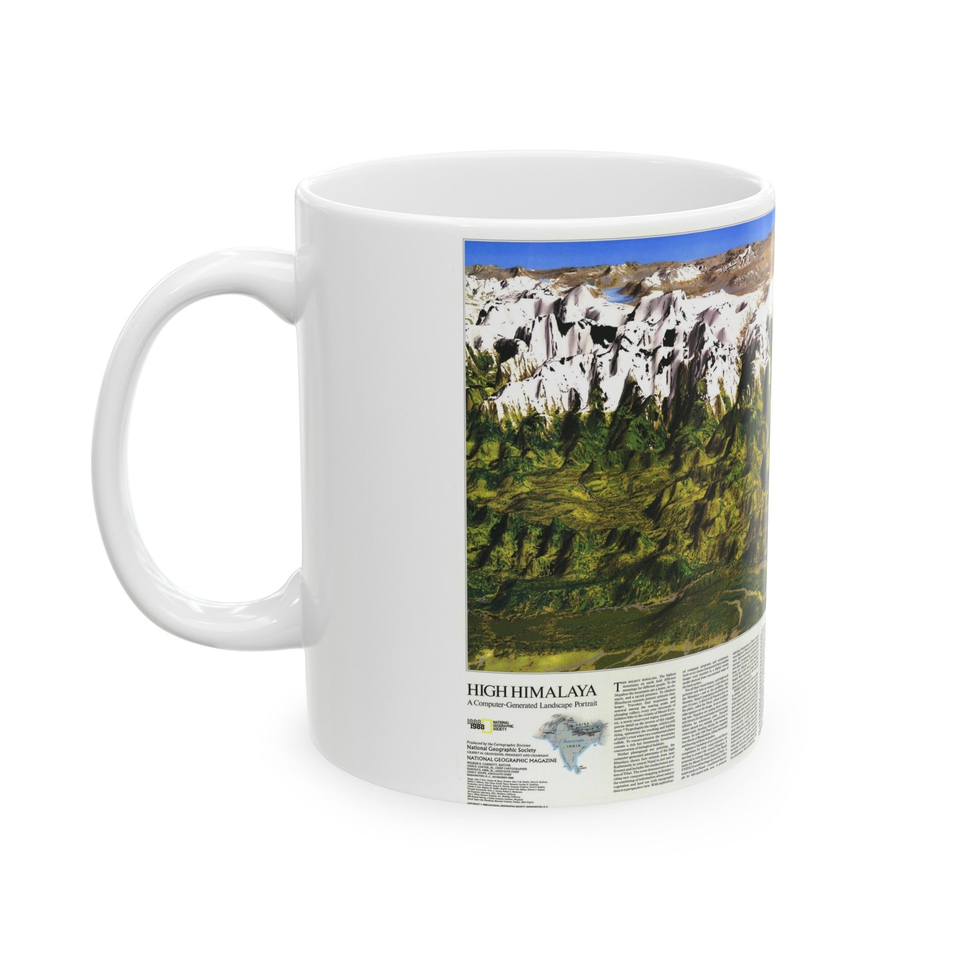 High Himalaya (1988) (Map) White Coffee Mug-The Sticker Space