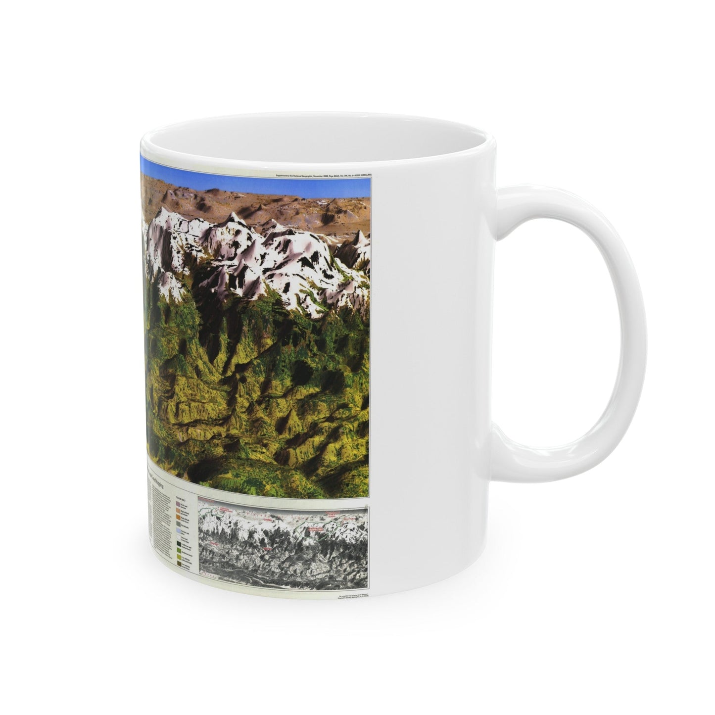 High Himalaya (1988) (Map) White Coffee Mug-The Sticker Space