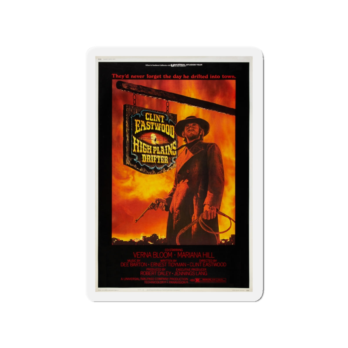 HIGH PLAINS DRIFTER 1973 Movie Poster - Die-Cut Magnet-3" x 3"-The Sticker Space