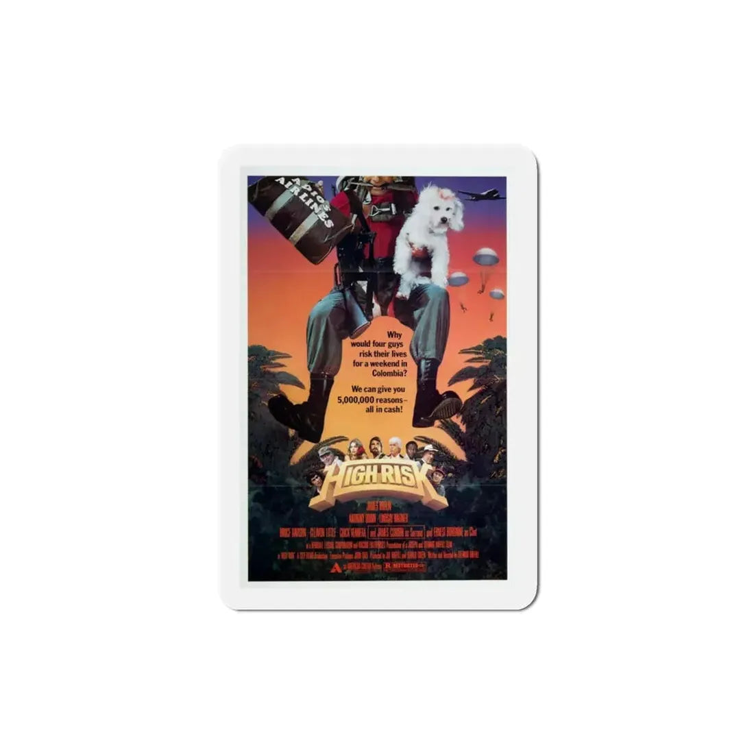 High Risk 1981 Movie Poster Refrigerator Magnet 3 Inch - The Sticker Space