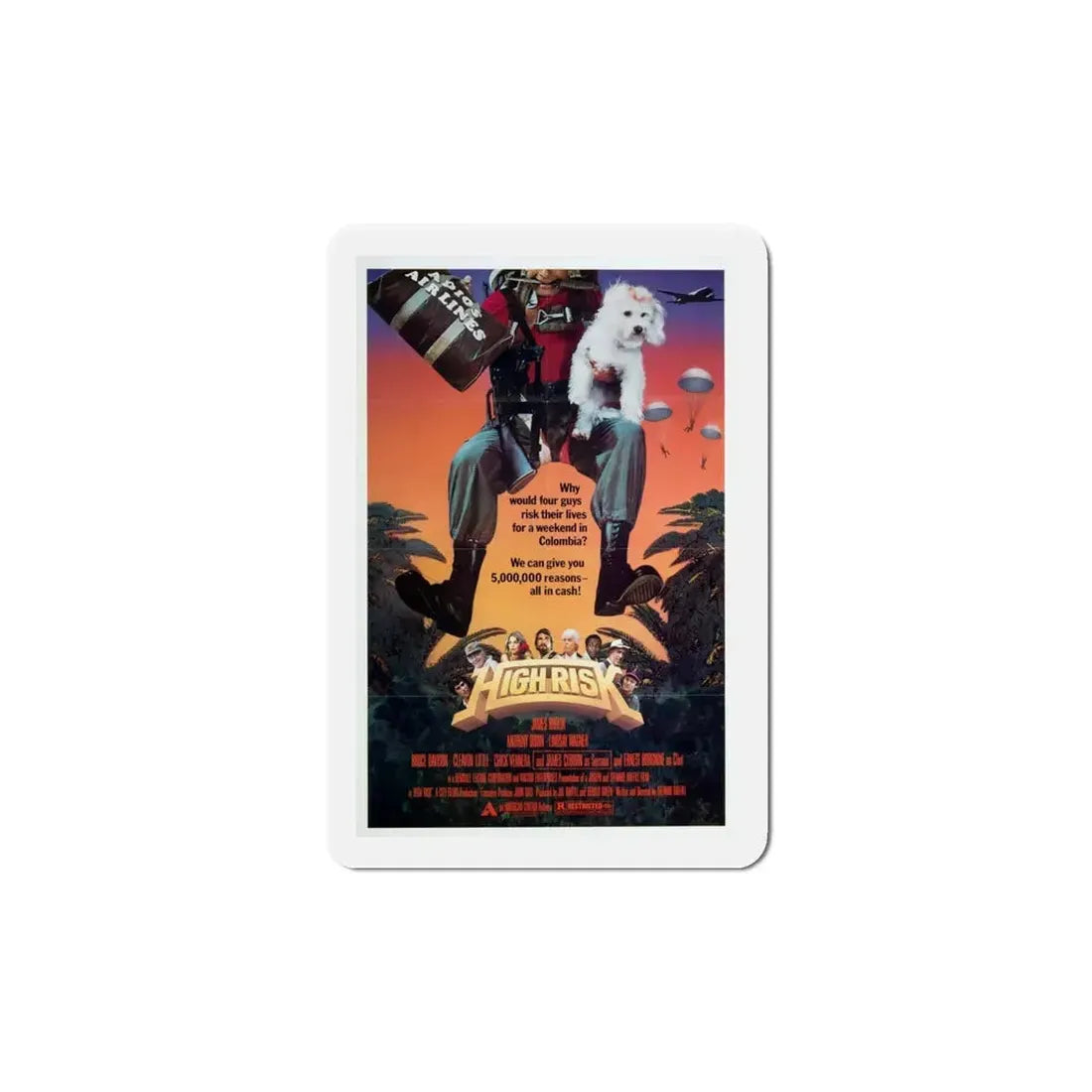 High Risk 1981 Movie Poster Refrigerator Magnet 6 Inch - The Sticker Space