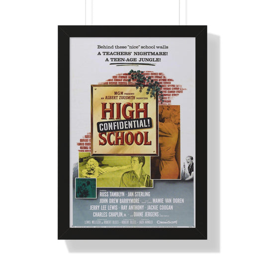 HIGH SCHOOL CONFIDENTIAL 1958 - Framed Movie Poster-16″ x 24″-The Sticker Space