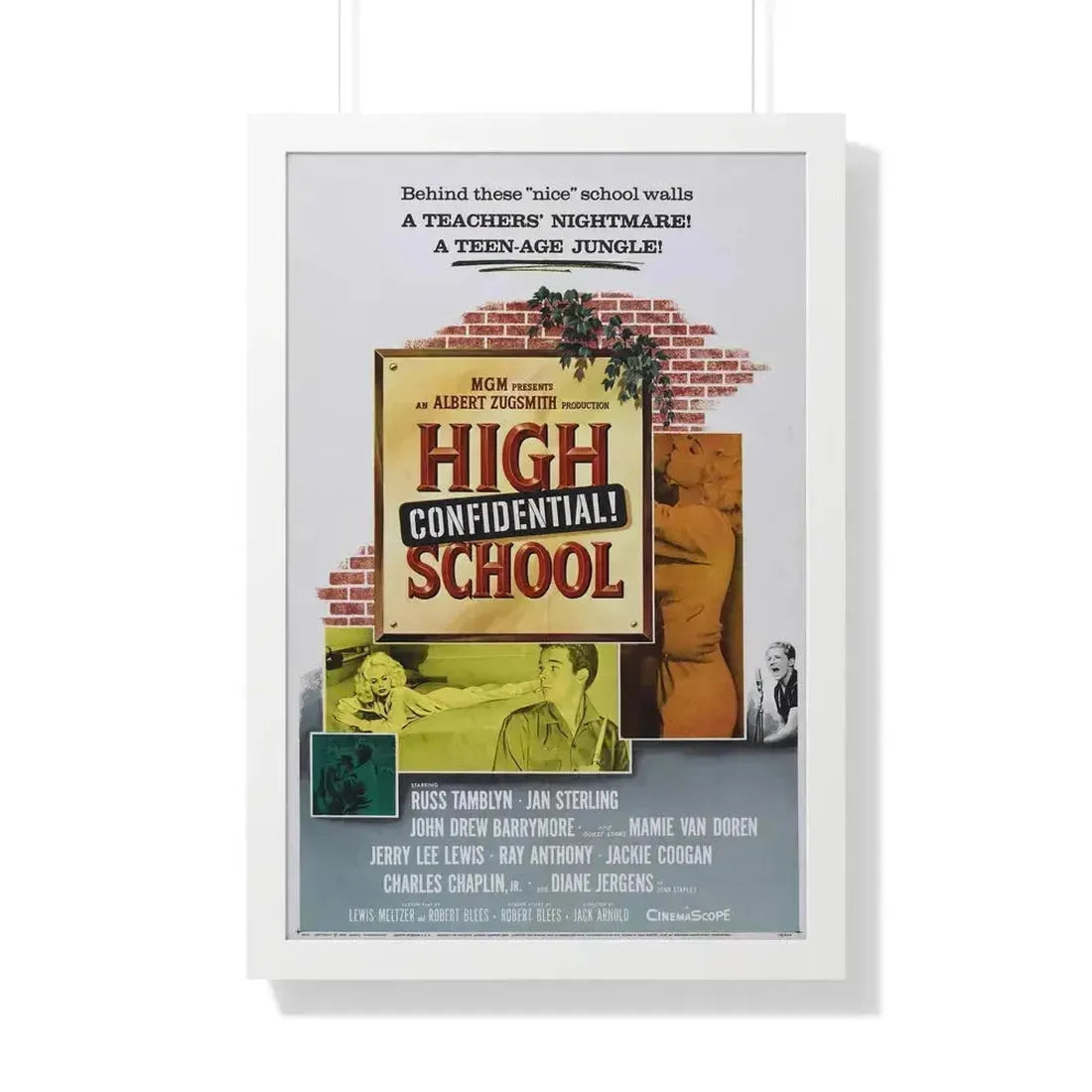 HIGH SCHOOL CONFIDENTIAL 1958 - Framed Movie Poster 20" x 30" White - The Sticker Space