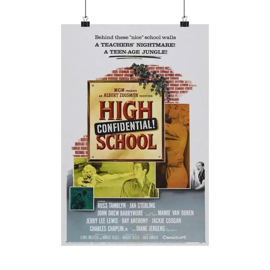 HIGH SCHOOL CONFIDENTIAL 1958 - Paper Movie Poster 12″ x 18″ Matte - The Sticker Space