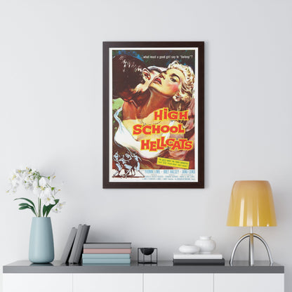 HIGH SCHOOL HELLCATS 1958 - Framed Movie Poster-The Sticker Space