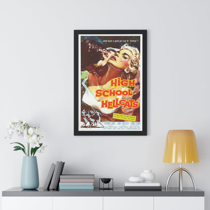 HIGH SCHOOL HELLCATS 1958 - Framed Movie Poster-The Sticker Space