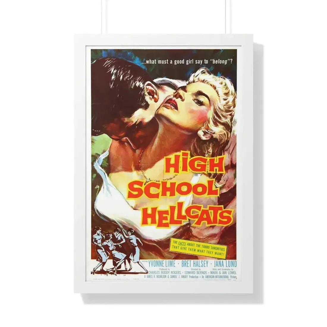 HIGH SCHOOL HELLCATS 1958 - Framed Movie Poster - The Sticker Space
