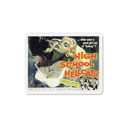 High School Hellcats 1958 Movie Poster Die-Cut Magnet-3 Inch-The Sticker Space