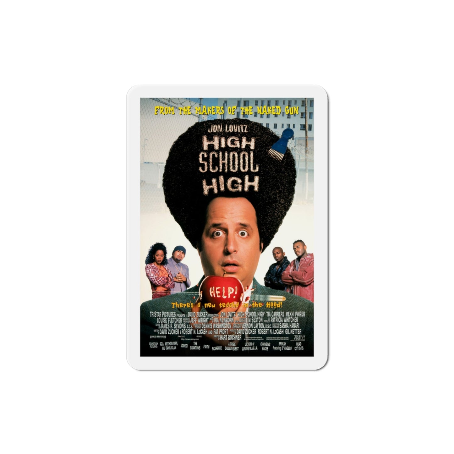 High School High 1996 Movie Poster Die-Cut Magnet-3" x 3"-The Sticker Space