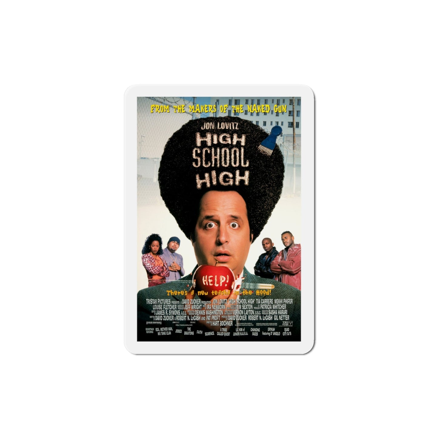 High School High 1996 Movie Poster Die-Cut Magnet-4" x 4"-The Sticker Space