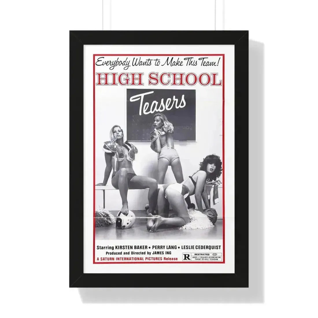 HIGH SCHOOL TEASERS 1978 - Framed Movie Poster 16″ x 24″ Black - The Sticker Space