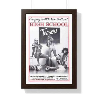 HIGH SCHOOL TEASERS 1978 - Framed Movie Poster 16″ x 24″ Walnut - The Sticker Space