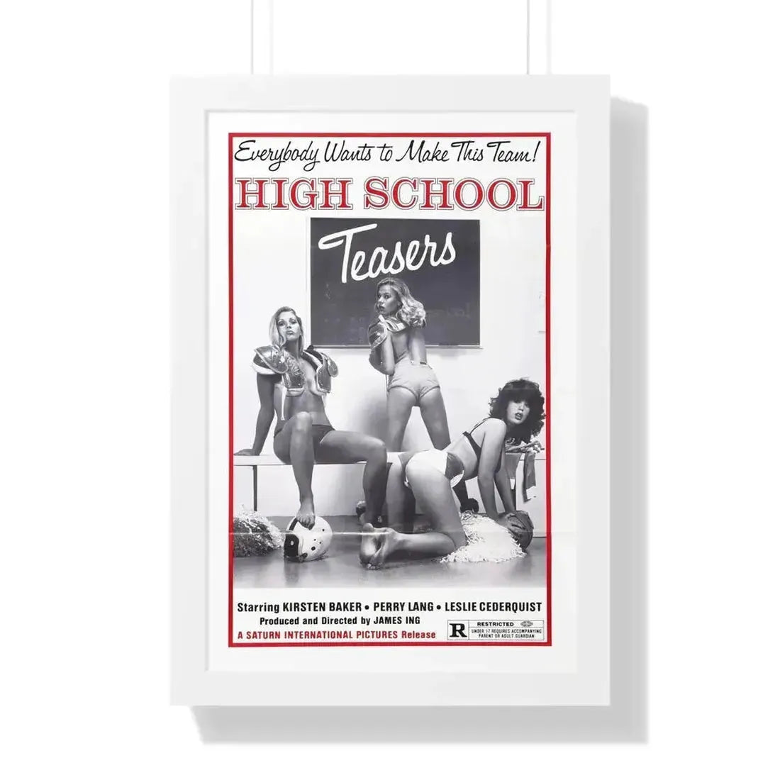 HIGH SCHOOL TEASERS 1978 - Framed Movie Poster 16″ x 24″ White - The Sticker Space