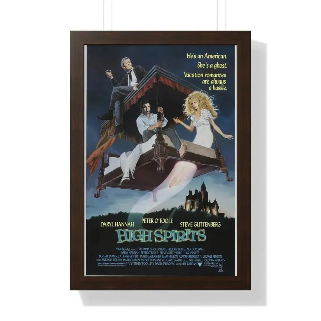 HIGH SPIRITS 1988 - Framed Movie Poster 16″ x 24″ Walnut - The Sticker Space