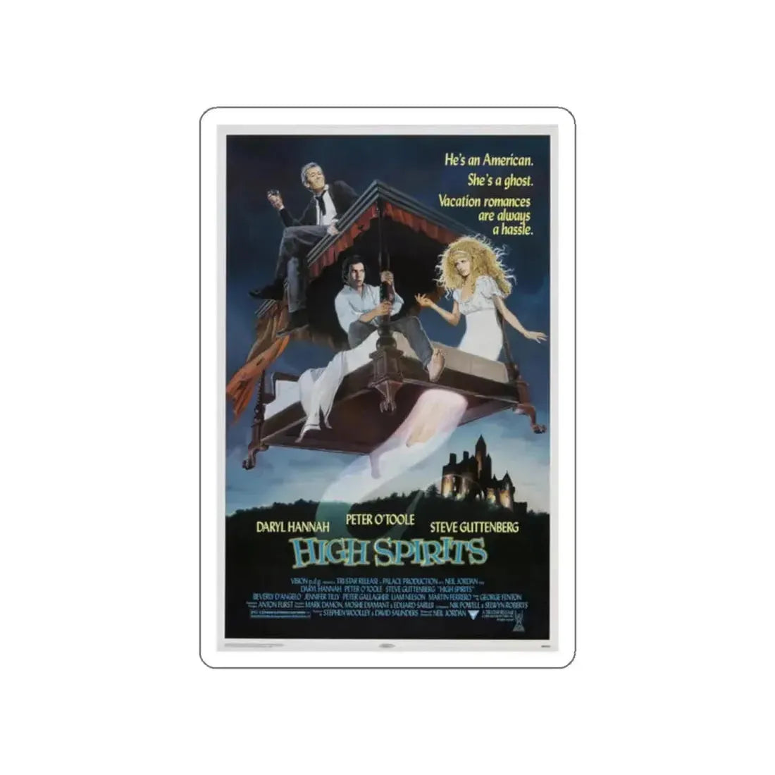 HIGH SPIRITS 1988 Movie Poster STICKER Vinyl Die-Cut Decal 2 Inch - The Sticker Space