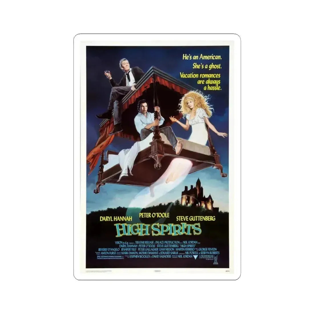 High Spirits 1988 Movie Poster - STICKER Vinyl Kiss-Cut Decal 6 Inch White - The Sticker Space