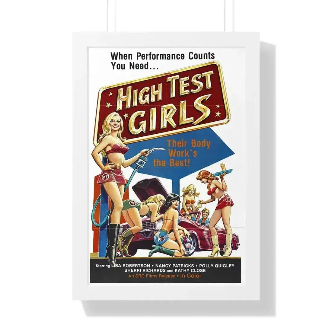 HIGH TEST GIRLS 1980 - Framed Movie Poster 16″ x 24″ White - The Sticker Space