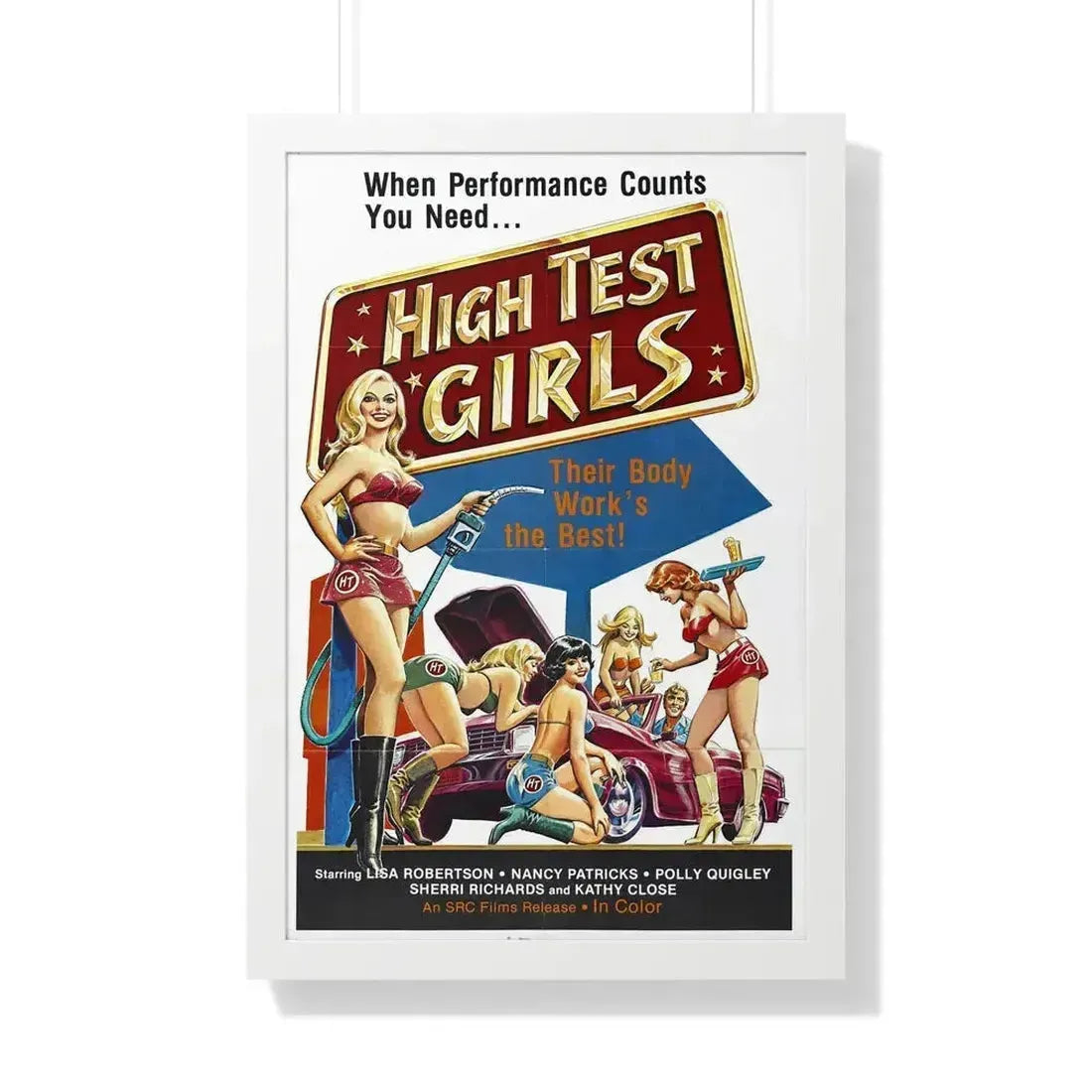 HIGH TEST GIRLS 1980 - Framed Movie Poster 20" x 30" White - The Sticker Space