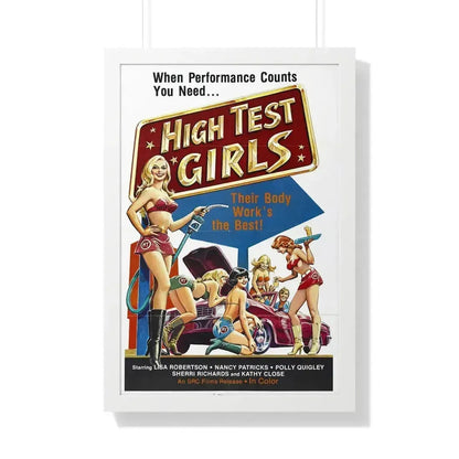 HIGH TEST GIRLS 1980 - Framed Movie Poster 20" x 30" White - The Sticker Space