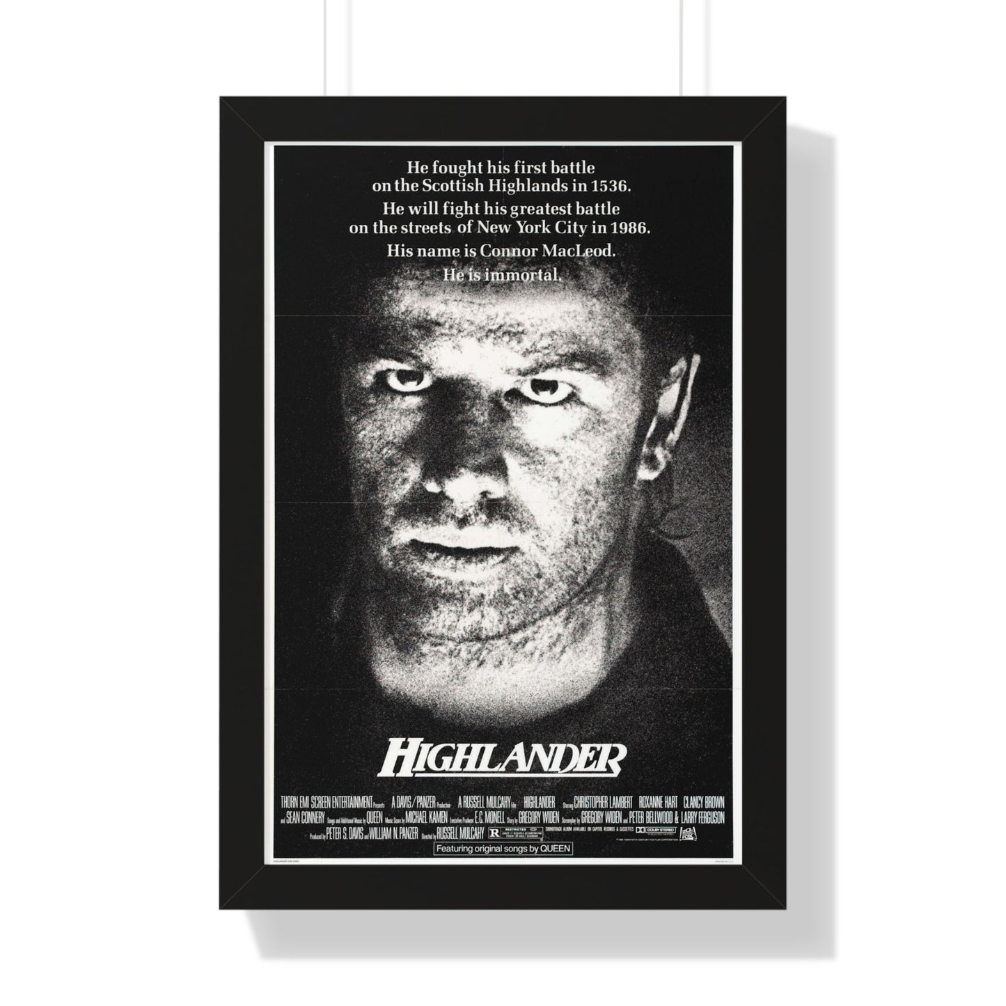 HIGHLANDER 1986 - Framed Movie Poster-16″ x 24″-The Sticker Space