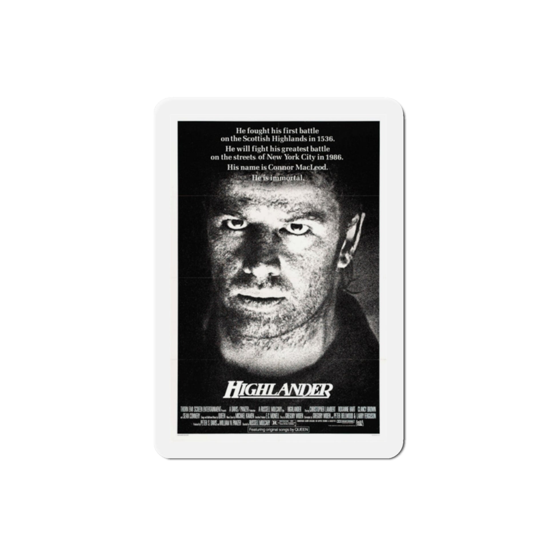 Highlander 1986 Movie Poster Die-Cut Magnet-2" x 2"-The Sticker Space