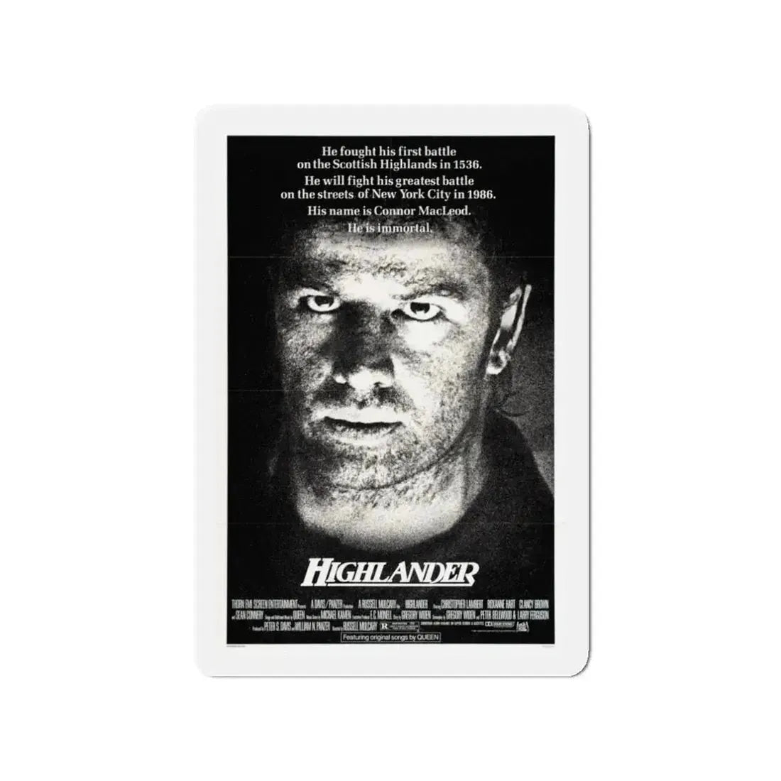 HIGHLANDER 1986 Movie Poster - Refrigerator Magnet 3 Inch - The Sticker Space