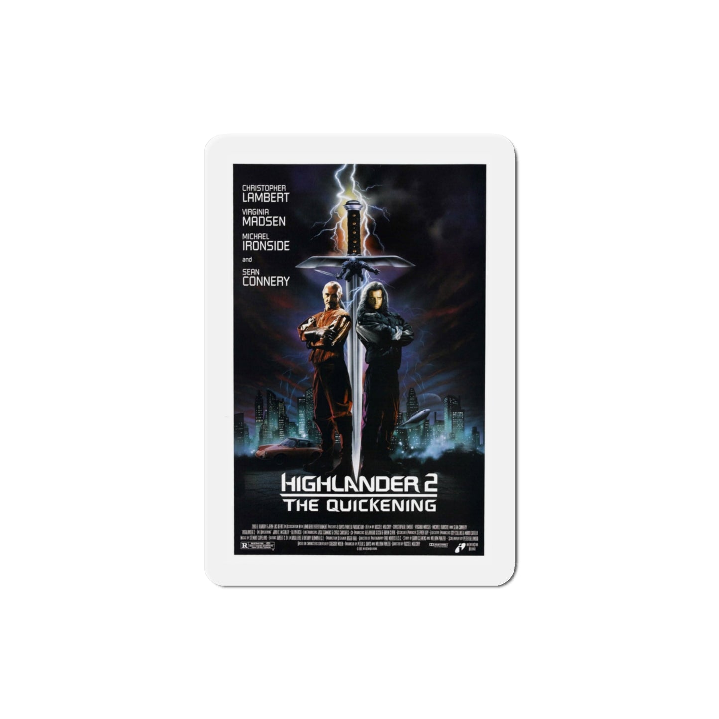 Highlander II The Quickening 1991 Movie Poster Die-Cut Magnet-3" x 3"-The Sticker Space