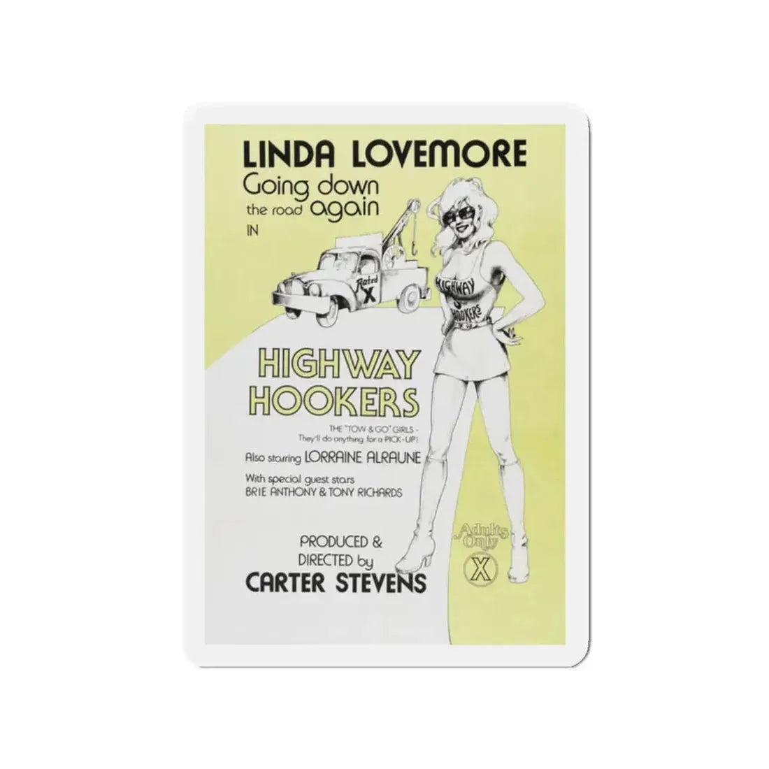 HIGHWAY HOOKERS 1975 Movie Poster - Refrigerator Magnet 2 Inch - The Sticker Space