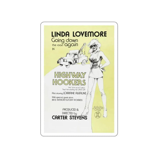 HIGHWAY HOOKERS 1975 Movie Poster STICKER Vinyl Die-Cut Decal 2 Inch - The Sticker Space