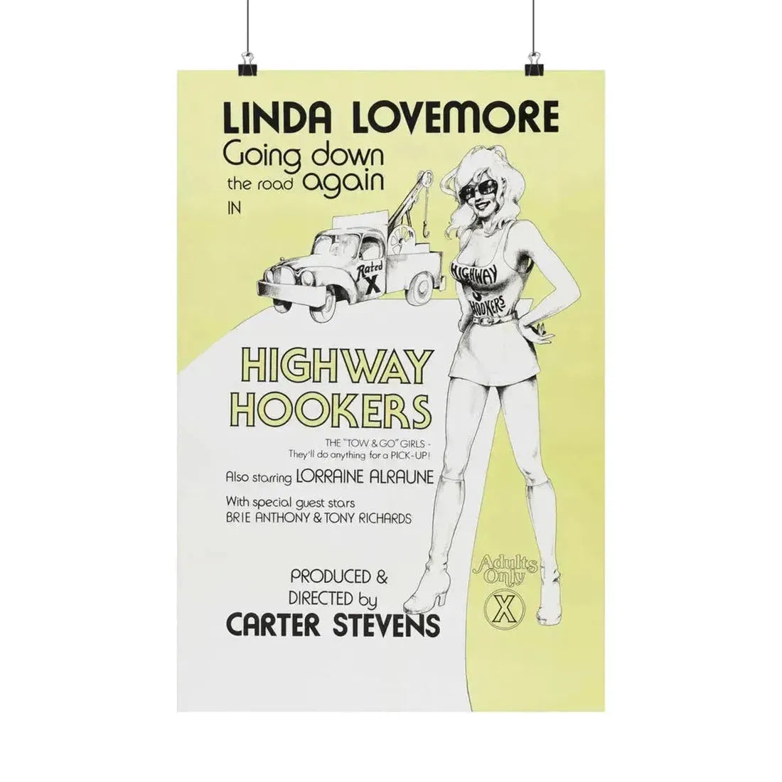 HIGHWAY HOOKERS 1975 - Paper Movie Poster 16″ x 24″ Matte - The Sticker Space