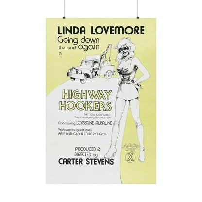 HIGHWAY HOOKERS 1975 - Paper Movie Poster 36" x 54" Matte - The Sticker Space