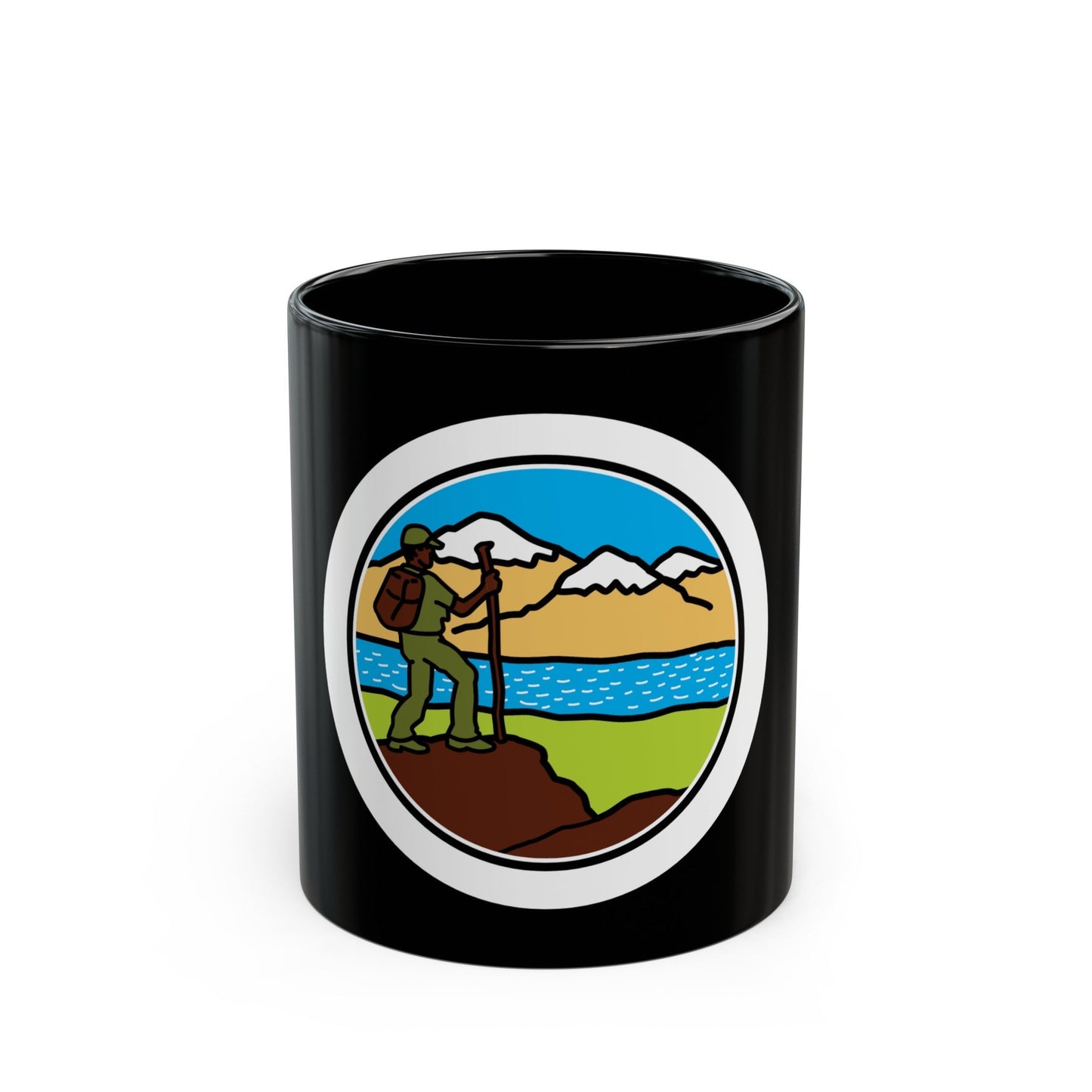 Hiking (Boy Scout Merit Badge) Black Coffee Mug-11oz-The Sticker Space