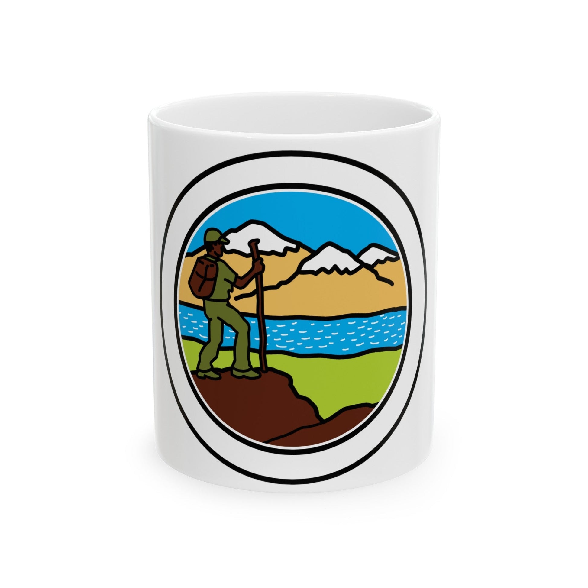 Hiking (Boy Scout Merit Badge) White Coffee Mug-11oz-The Sticker Space