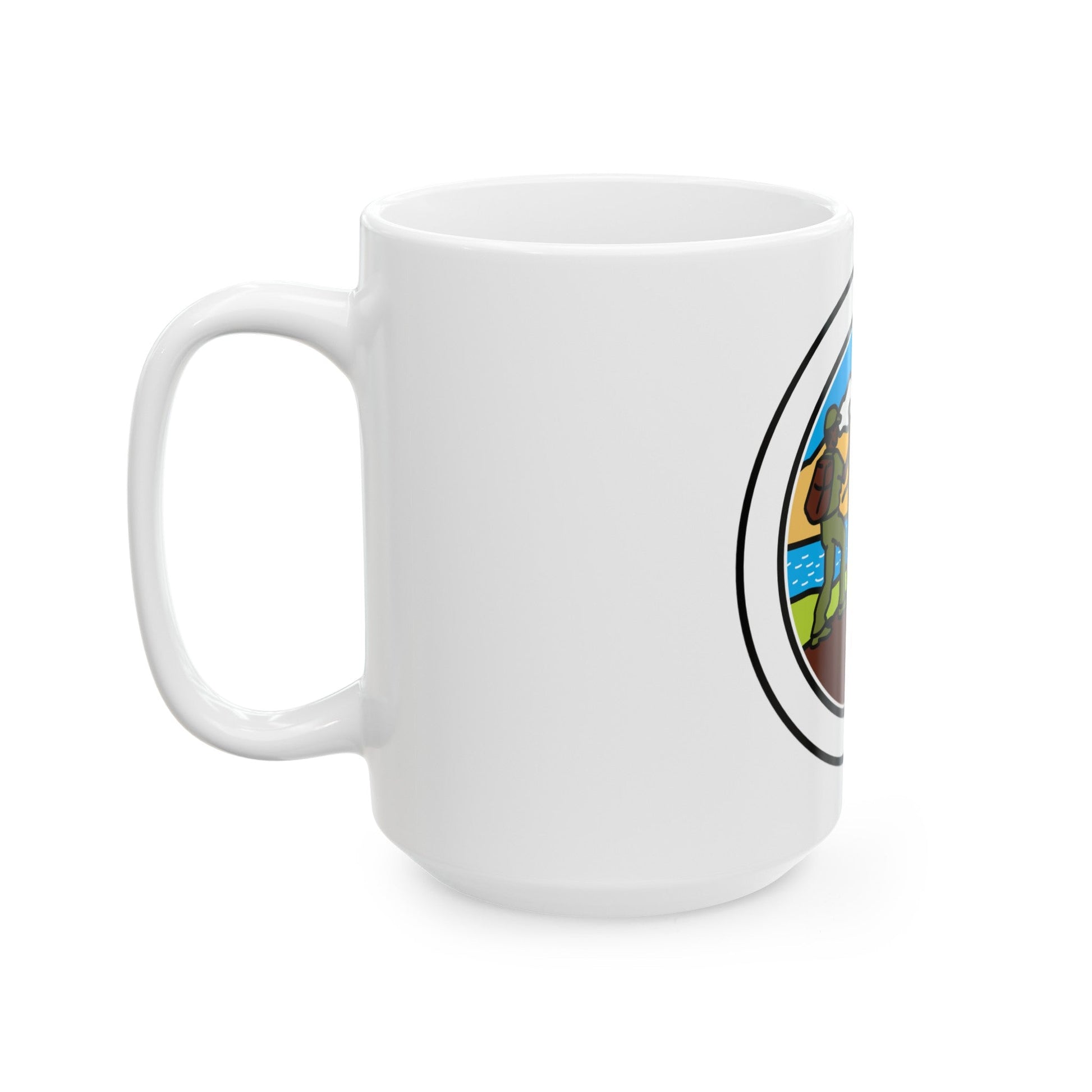 Hiking (Boy Scout Merit Badge) White Coffee Mug-The Sticker Space