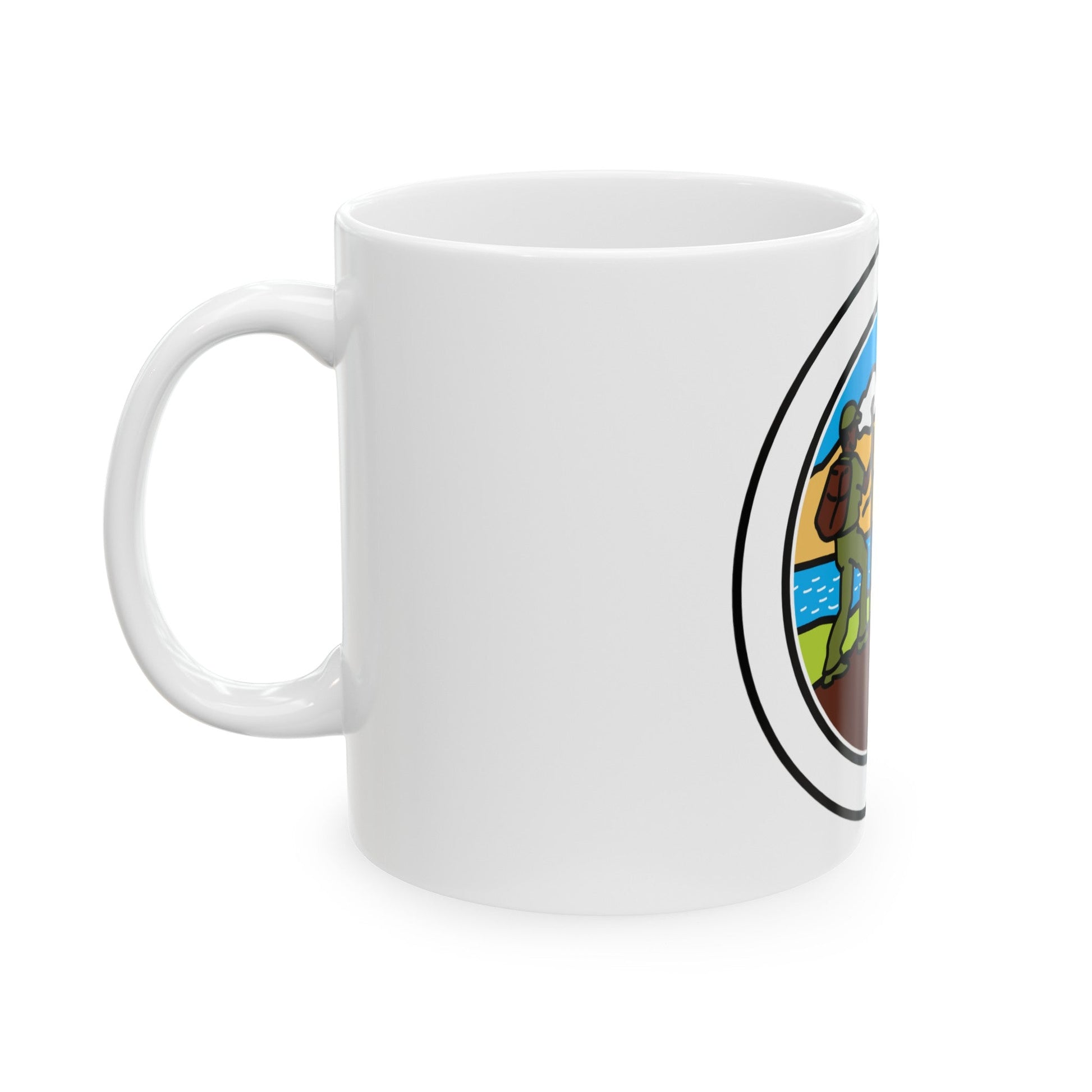 Hiking (Boy Scout Merit Badge) White Coffee Mug-The Sticker Space