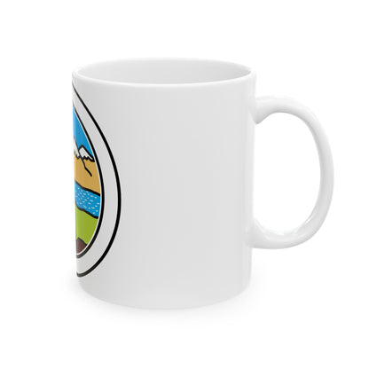 Hiking (Boy Scout Merit Badge) White Coffee Mug-The Sticker Space