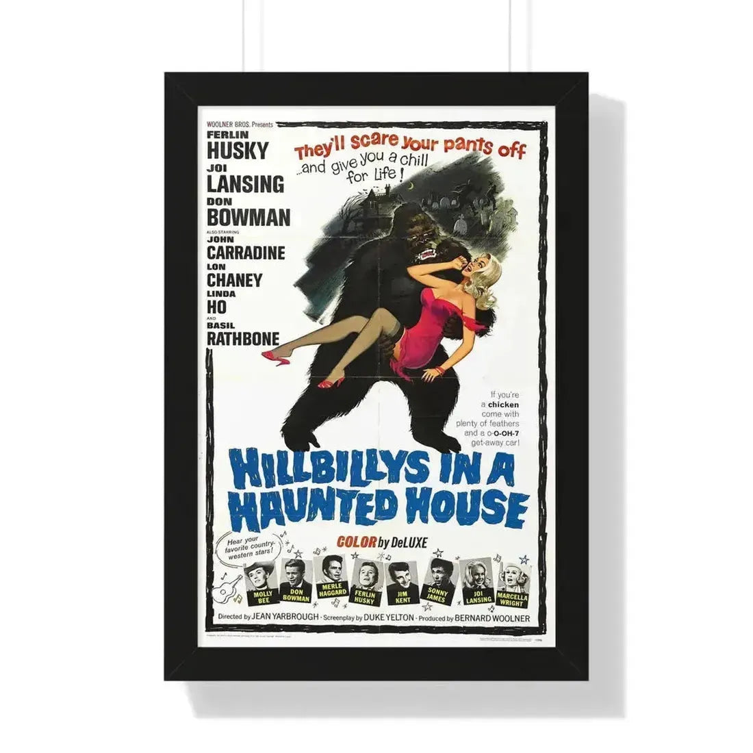 HILLBILLYS IN A HAUNTED HOUSE 1967 - Framed Movie Poster 16″ x 24″ Black - The Sticker Space