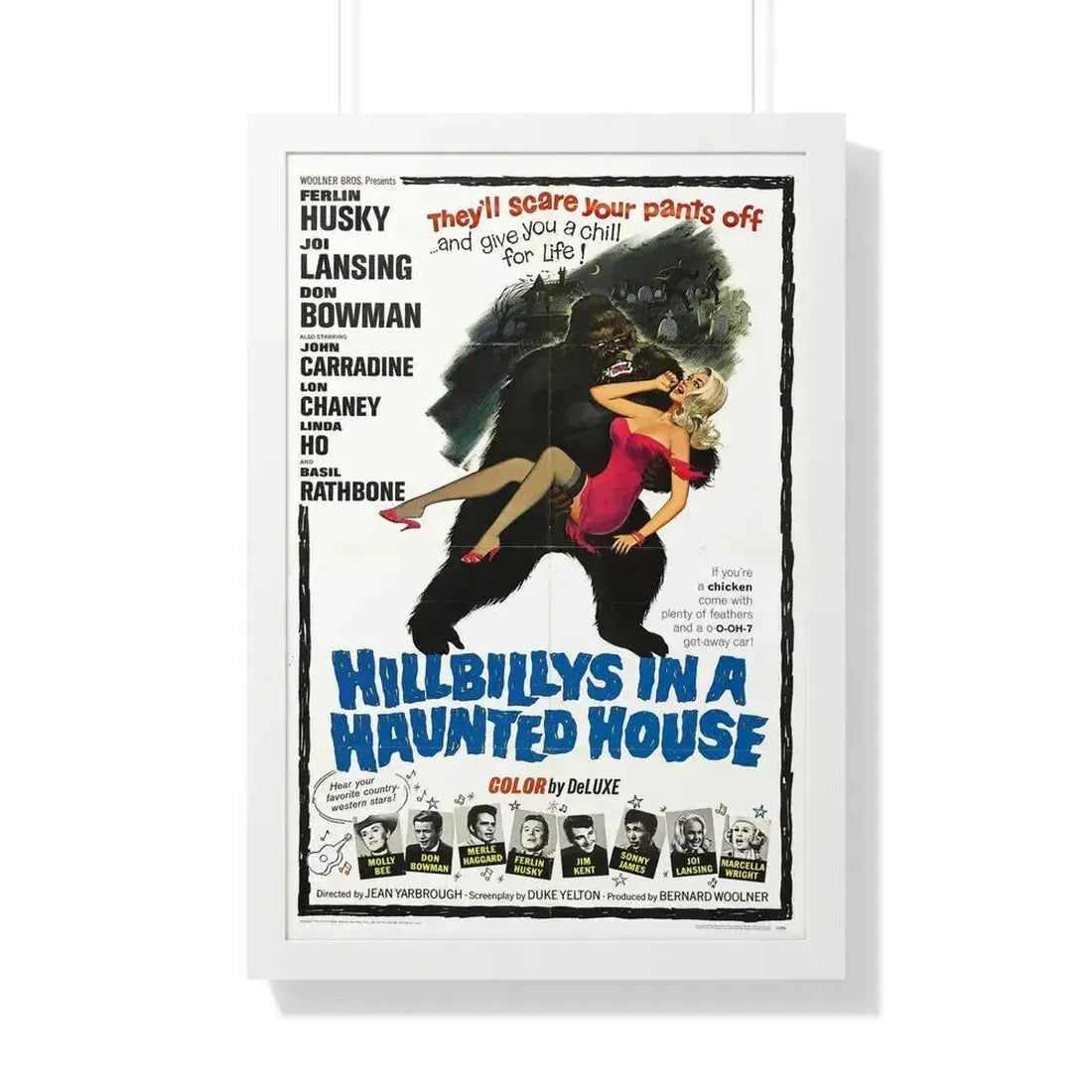 HILLBILLYS IN A HAUNTED HOUSE 1967 - Framed Movie Poster 20" x 30" White - The Sticker Space