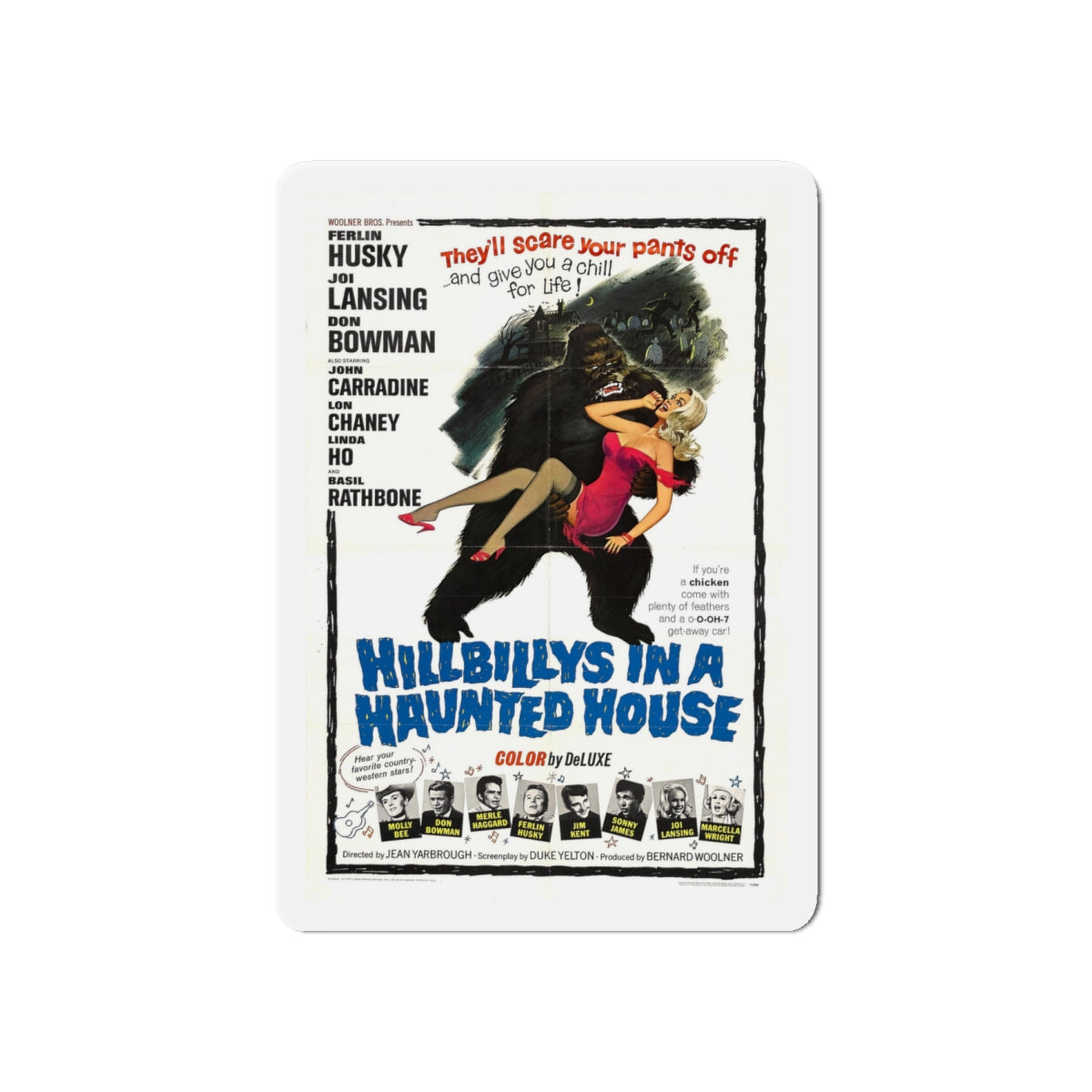 HILLBILLYS IN A HAUNTED HOUSE 1967 Movie Poster - Die-Cut Magnet-6 × 6"-The Sticker Space