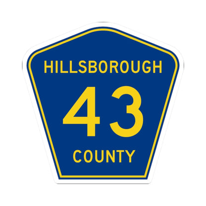 Hillsborough County 43 (Florida) (Road Sign) STICKER Vinyl Kiss-Cut Decal 2 Inch White - The Sticker Space