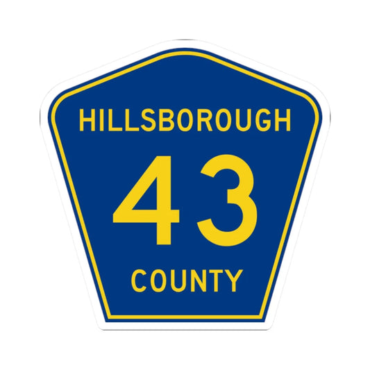 Hillsborough County 43 (Florida) (Road Sign) STICKER Vinyl Kiss-Cut Decal 2 Inch White - The Sticker Space
