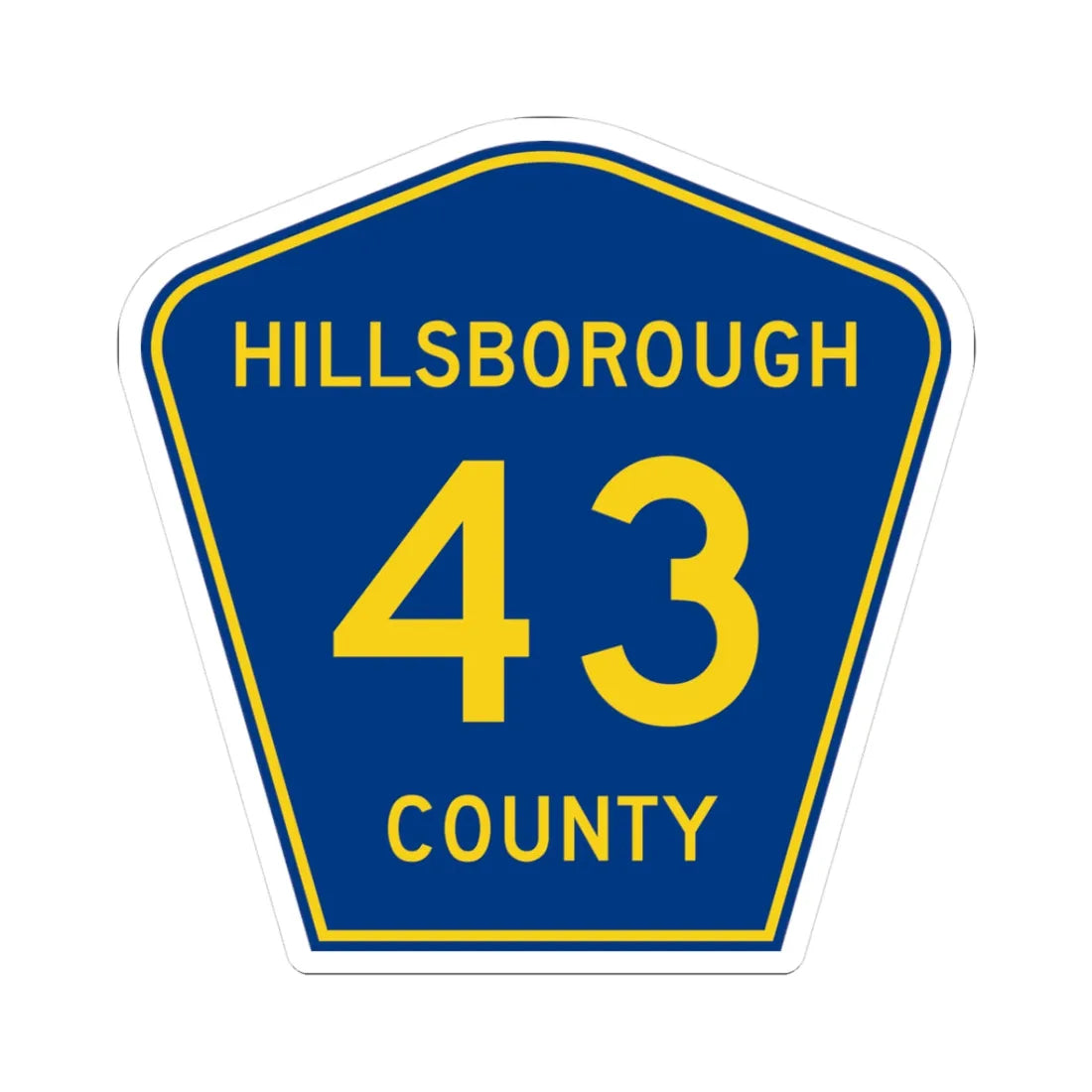 Hillsborough County 43 (Florida) (Road Sign) STICKER Vinyl Kiss-Cut Decal 3 Inch White - The Sticker Space